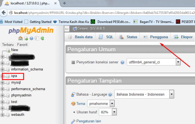 CARA AKSES PHPMYADMIN DARI KOMPUTER LAIN visual data 8